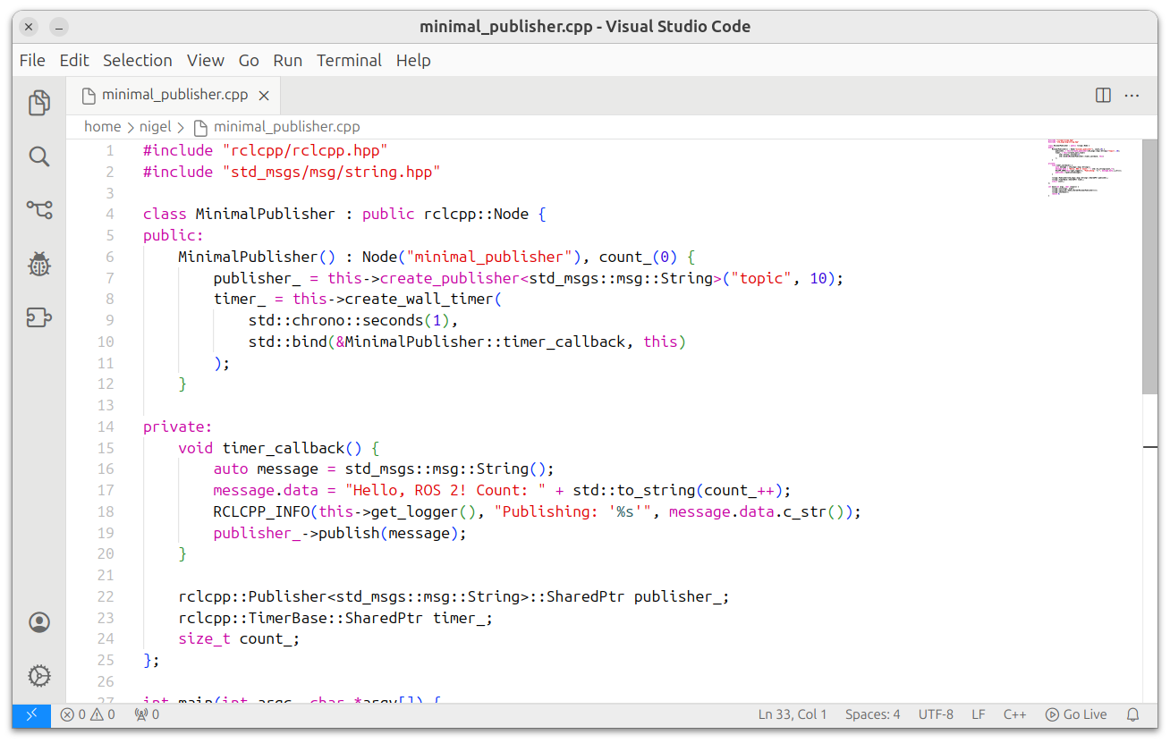 a vs code window